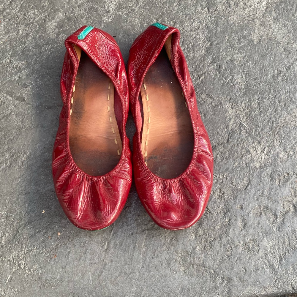 Tieks Ruby Red Patent Leather Ballet Flats Sz9